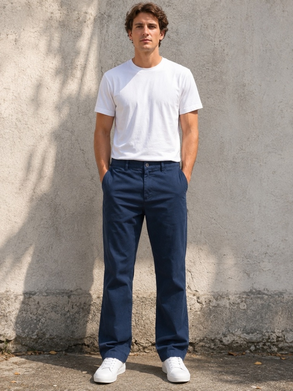 Calvin Klein Men’s 38x32 Dark Blue Chino Pants Casual Straight Leg